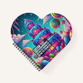 Aangepaste tekst Whimsical Candy Castle Toren Zoet Notitieboek