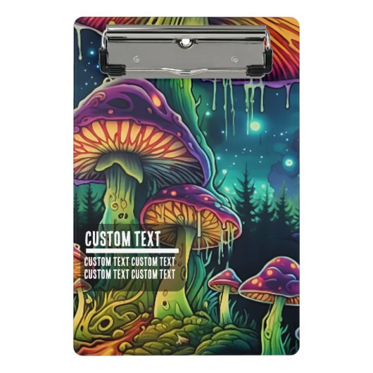Aangepaste tekst Whimsical Paddenstoelenbos Fantas Mini Klembord (Voorkant)