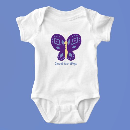 Aangepaste tekst Whimsical Vlinder Kinderen Baby W Romper