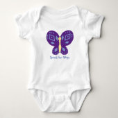 Aangepaste tekst Whimsical Vlinder Kinderen Baby W Romper (Voorkant)