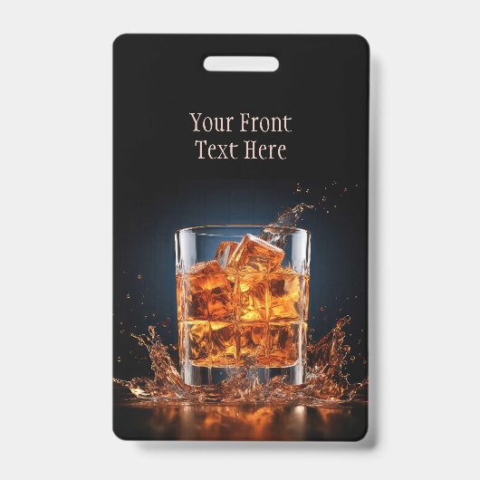 Aangepaste tekst Whiskey op de rotsen Badge (Voorkant)