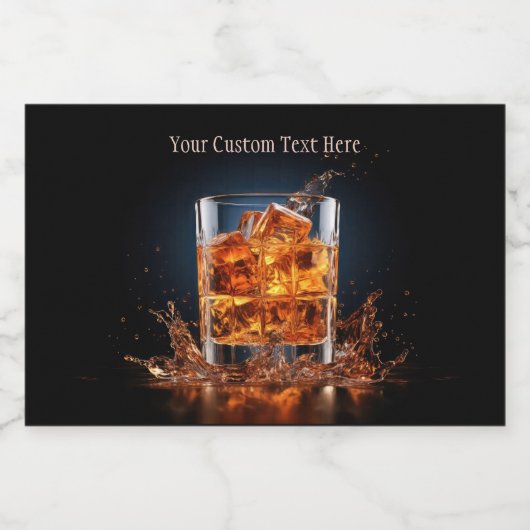 Aangepaste tekst Whiskey op de rotsen Likeurfles Etiket (Enkel label)