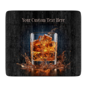 Aangepaste tekst Whiskey op de rotsen Snijplank