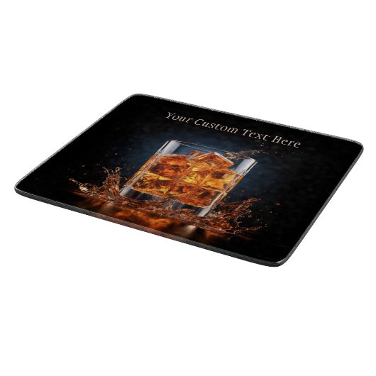 Aangepaste tekst Whiskey op de rotsen Snijplank (Hoek)