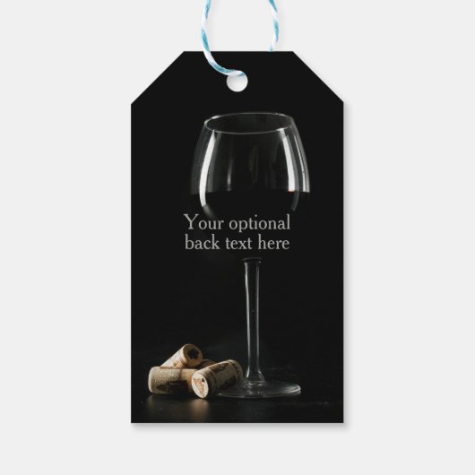 Aangepaste tekst "Wijnglas" Cadeaulabel (Achterkant)