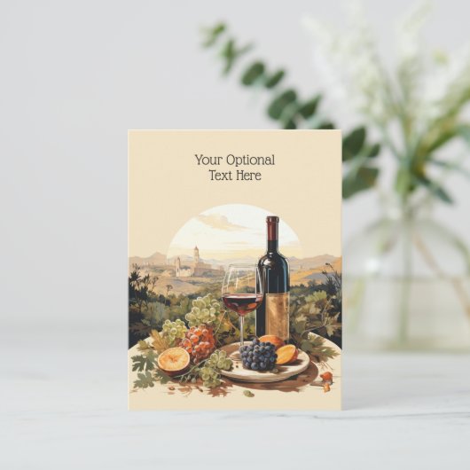 Aangepaste tekst Wijnliefhebber's Briefkaart (Staand voorkant)