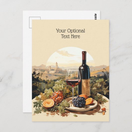 Aangepaste tekst Wijnliefhebber's Briefkaart (Voorkant / Achterkant)