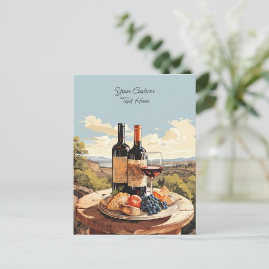 Aangepaste tekst Wijnliefhebber's Briefkaart (Staand voorkant)