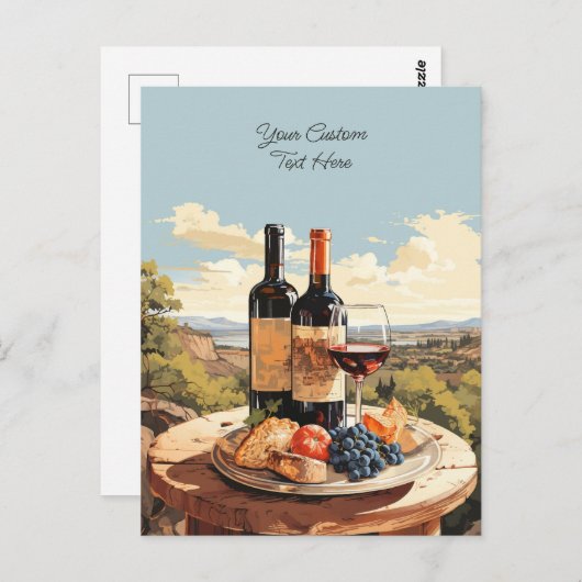 Aangepaste tekst Wijnliefhebber's Briefkaart (Voorkant / Achterkant)
