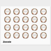 🌸 Aangepaste tekst Wilde bloemen krans 🌸 Ronde Sticker (Vel)