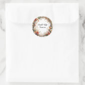 🌸 Aangepaste tekst Wilde bloemen krans 🌸 Ronde Sticker (Tas)