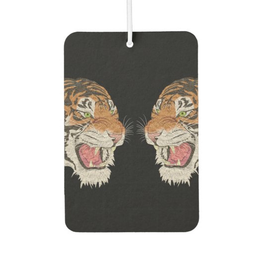 Aangepaste tekst Wilde tijger waterverf artwork Zw Luchtverfrisser (Voorkant)