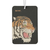 Aangepaste tekst Wilde tijger waterverf artwork Zw Luchtverfrisser (Achterkant)