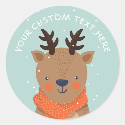 Aangepaste tekst Winter Deer stickers (Voorkant)