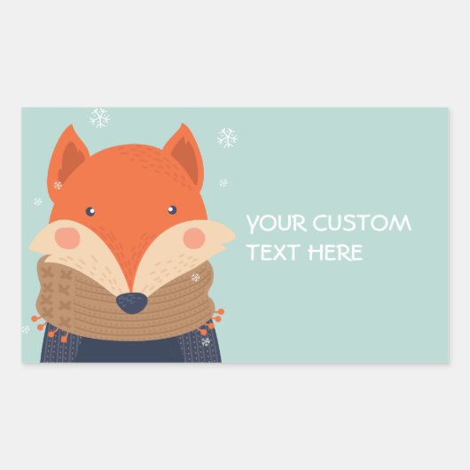 Aangepaste tekst Winter Fox stickers (Voorkant)