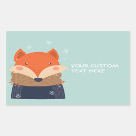 Aangepaste tekst Winter Fox stickers
