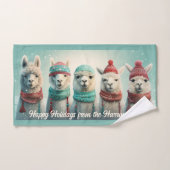 Aangepaste tekst Winter Lamas Handdoek (Handdoek)