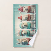 Aangepaste tekst Winter Lamas Handdoek (Handdoek)