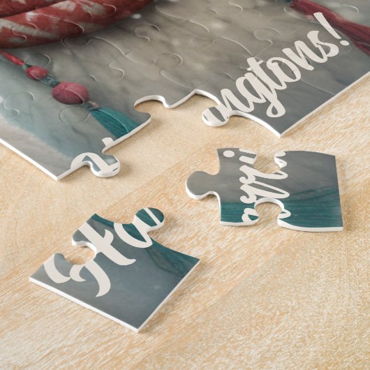 Aangepaste tekst Winter Lamas Legpuzzel (Zijkant)