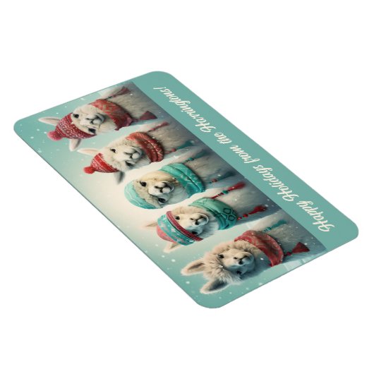 Aangepaste tekst Winter Lamas Magneet (Rechterzijde)