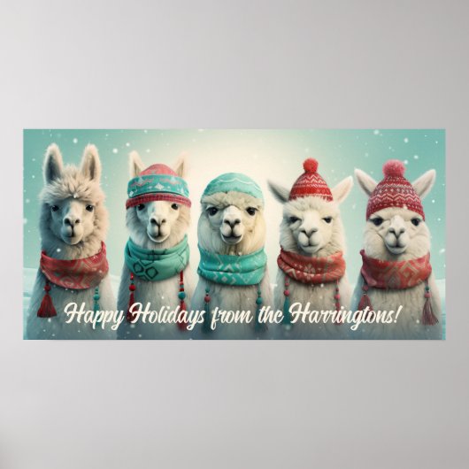 Aangepaste tekst Winter Lamas Poster (Voorkant)