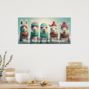 Aangepaste tekst Winter Lamas Poster