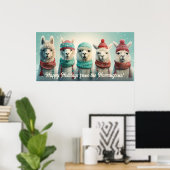 Aangepaste tekst Winter Lamas Poster (Thuiskantoor)