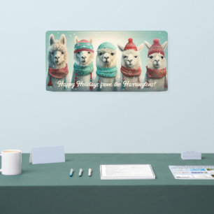 Aangepaste tekst Winter Lamas Spandoek