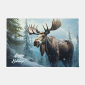 Aangepaste tekst Winter Moose Deurmat (Voorkant)
