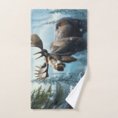 Aangepaste tekst Winter Moose Handdoek (Handdoek)