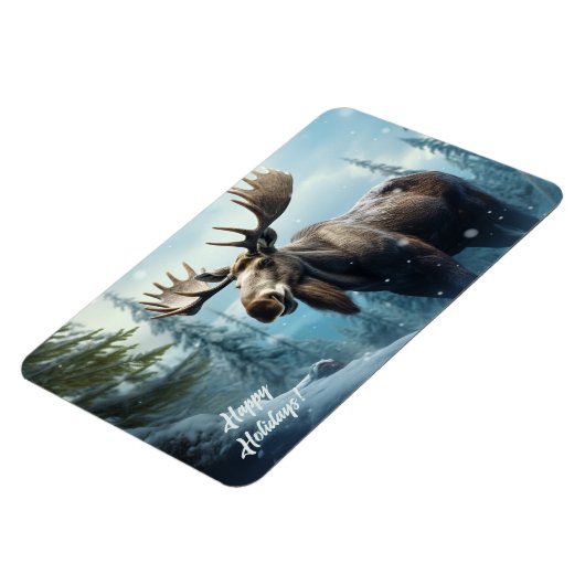 Aangepaste tekst Winter Moose Magneet (Linkerzijde)