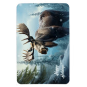 Aangepaste tekst Winter Moose Magneet (Verticaal)