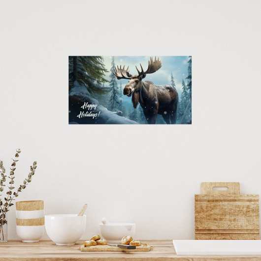 Aangepaste tekst Winter Moose Poster (Keuken)