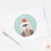 Aangepaste tekst Winter Owl stickers (Envelop)