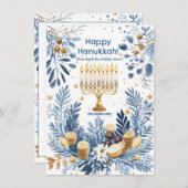 Aangepaste tekst Winter Radiance Chanoeka Feestdagenkaart (Voorkant / Achterkant)