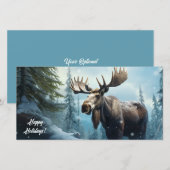 Aangepaste tekst Wintereland Eland Feestdagenkaart (Voorkant / Achterkant)