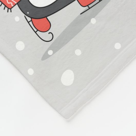 Aangepaste tekst Winterpinguïns Fleece Deken (Hoek)