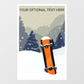 Aangepaste tekst wintersnowboarden raamsticker (Vel)