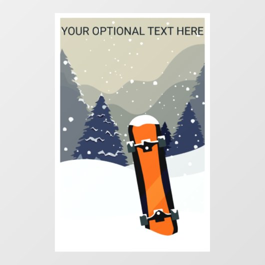 Aangepaste tekst wintersnowboarden raamsticker (Vel)