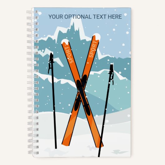 Aangepaste tekst wintersporten notitieboek (Voorkant)