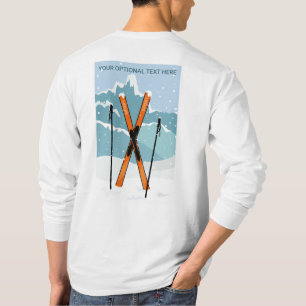 Aangepaste tekst wintersporten t-shirt