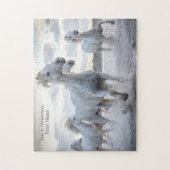 Aangepaste tekst Witte paarden Legpuzzel (Verticaal)