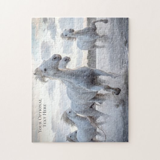 Aangepaste tekst Witte paarden Legpuzzel (Verticaal)