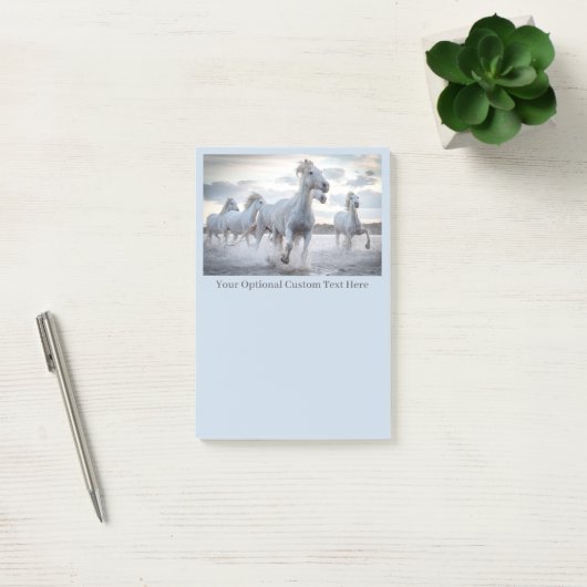 Aangepaste tekst Witte paarden Post-it® Notes (Kantoor)