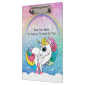 Aangepaste tekst/ Witte Unicorn regenbooglitterree Klembord (Links)