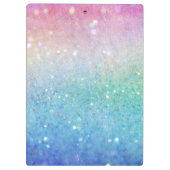 Aangepaste tekst/ Witte Unicorn regenbooglitterree Klembord (Achterkant)