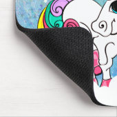 Aangepaste tekst/ Witte Unicorn regenbooglitterree Muismat (Hoek)
