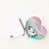 Aangepaste tekst/ Witte Unicorn regenbooglitterree Notitieboek (Binnen)