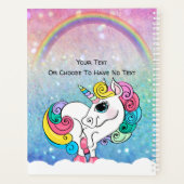 Aangepaste tekst/ Witte Unicorn regenbooglitterree Planner (Achterkant)