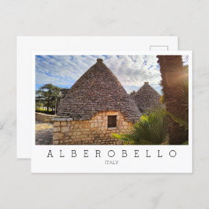Aangepaste tekst, woningen in Alberobello, Briefkaart